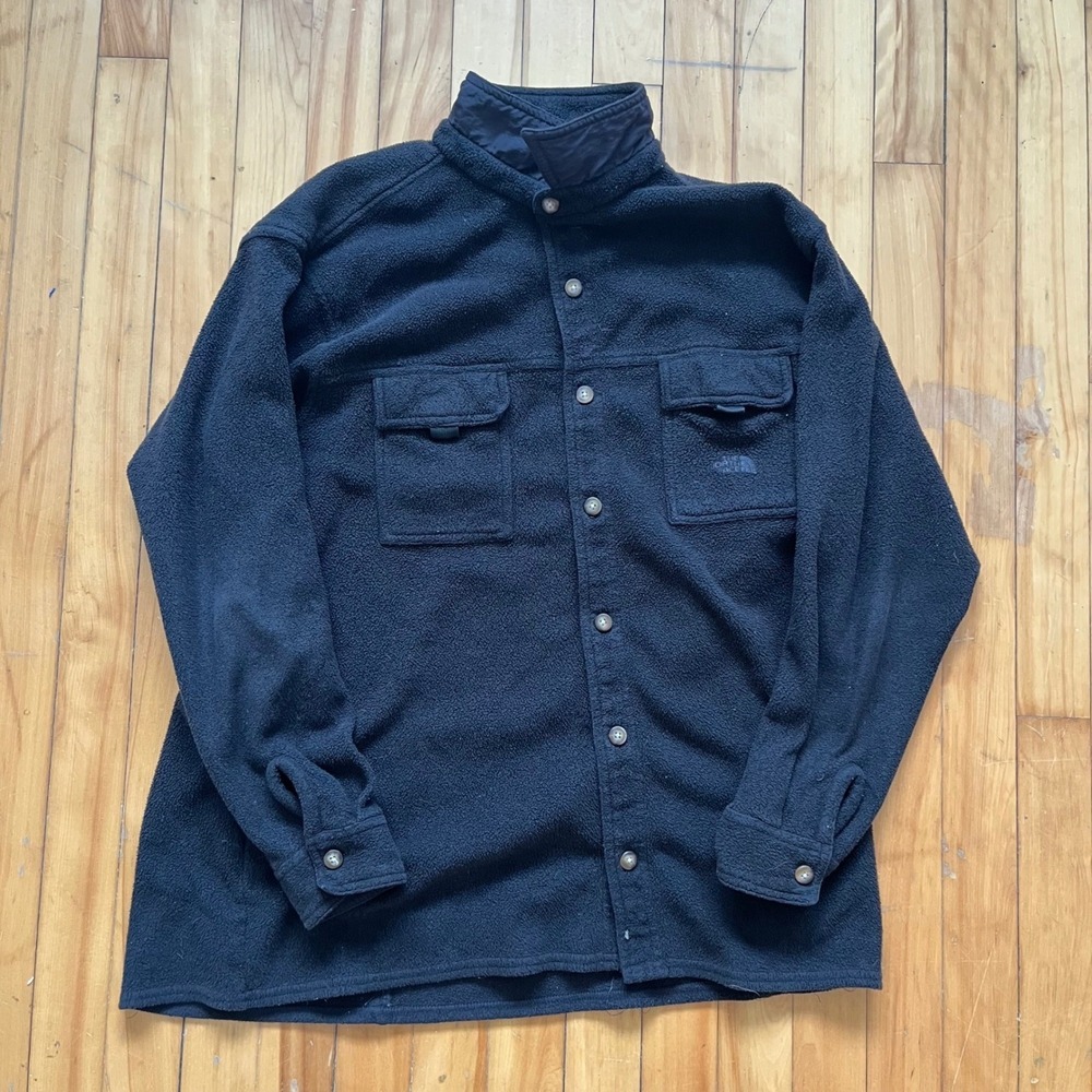 The North Face Black Fleece Button Up Shirt Jacket Men's Large